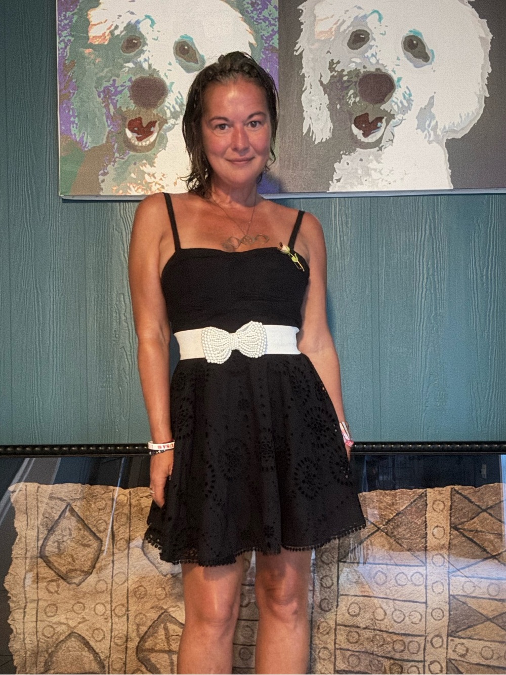 Zara Black Eyelet Spaghetti Strap Mini Dress